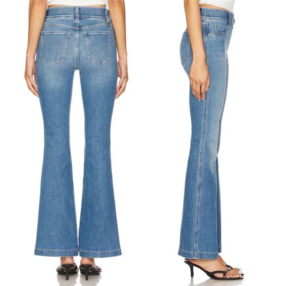 NWT SPANX Flare Jeans Size Large Tall Stonewashed Blue Pull-On Stretch Denim NEW - Picture 4 of 13